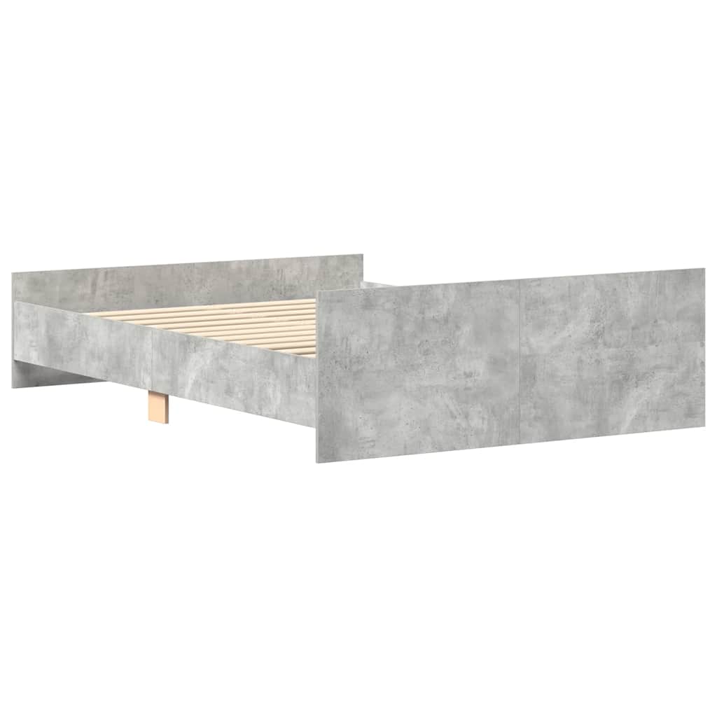 Sengeramme med hode- og fotgavl betonggrå 140x200 cm
