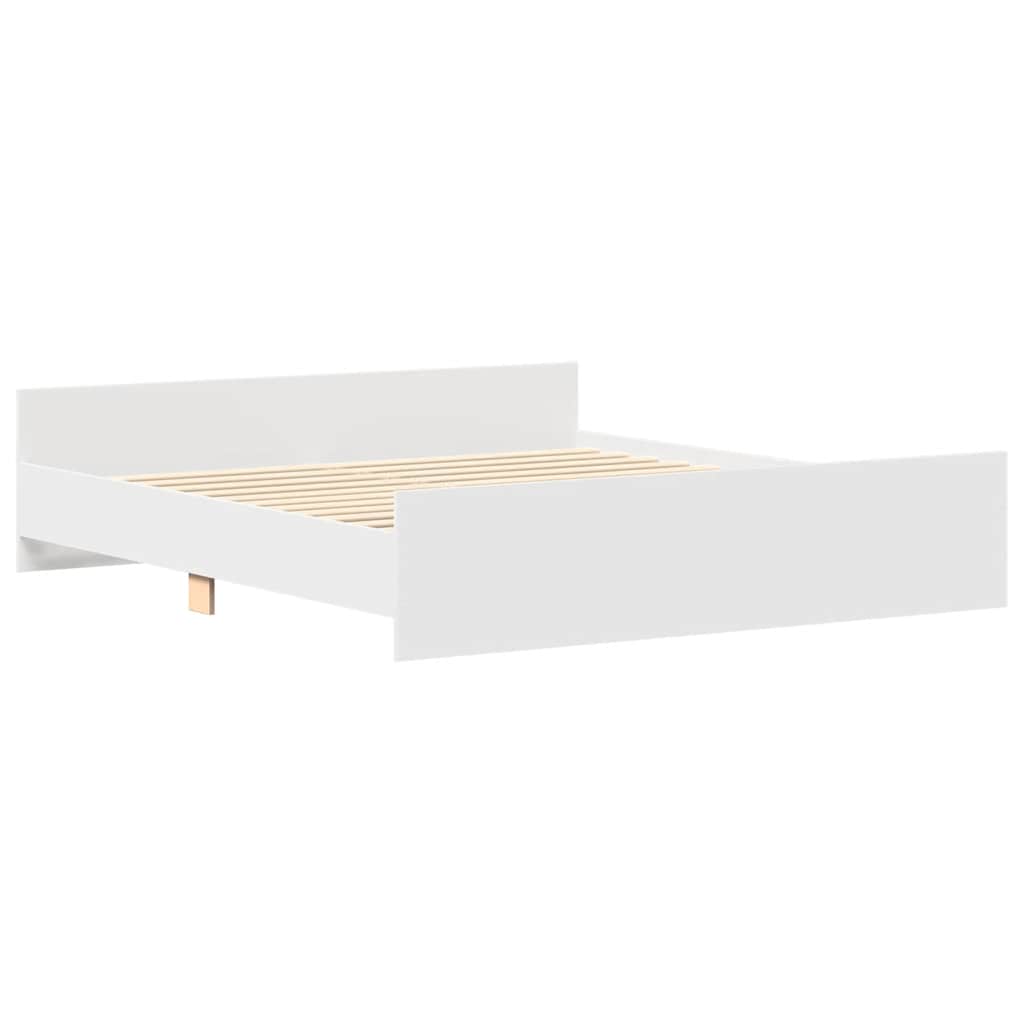 Sengeramme med hode- og fotgavl hvit 160x200 cm