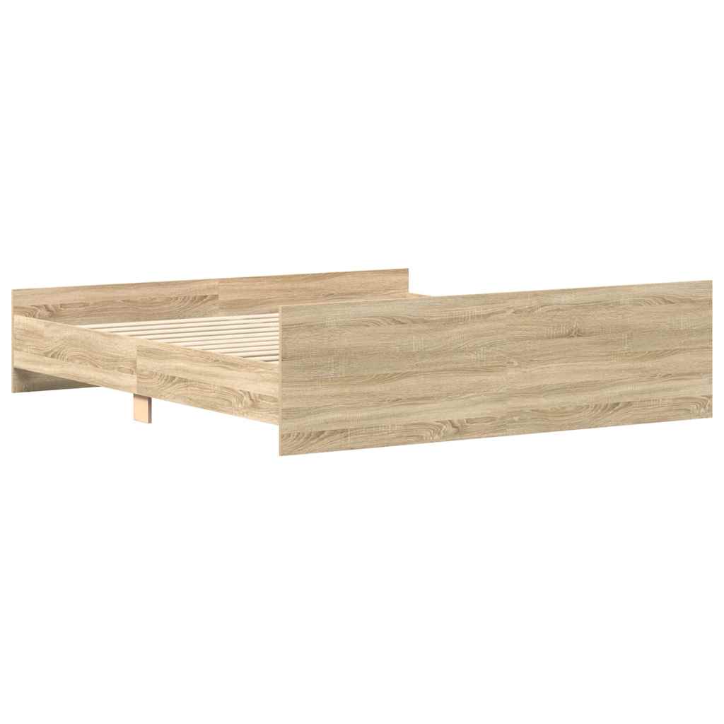 Sengeramme med hode- og fotgavl sonoma eik 160x200 cm
