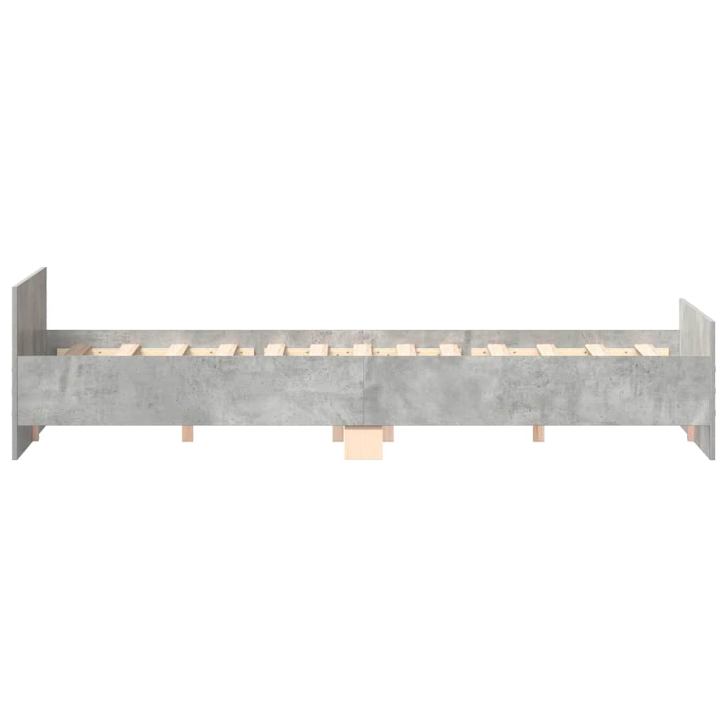 Sengeramme med hode- og fotgavl betonggrå 180x200 cm