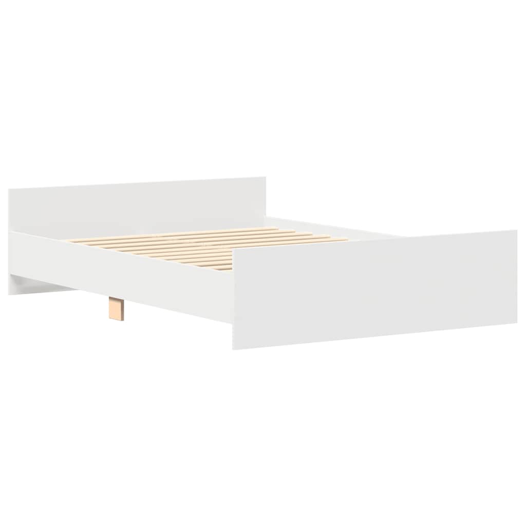 Sengeramme med hode- og fotgavl hvit 120x190 cm