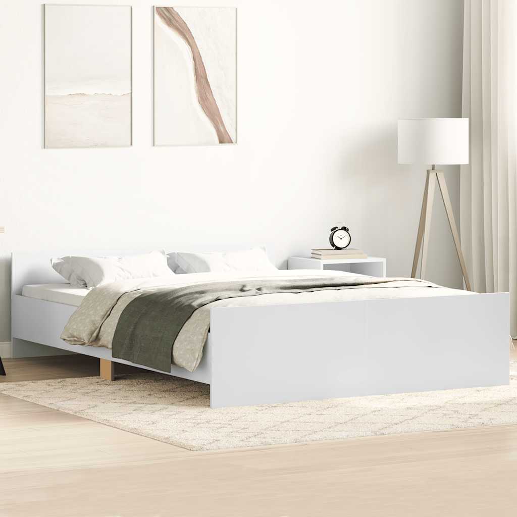 Sengeramme med hode- og fotgavl hvit 120x190 cm