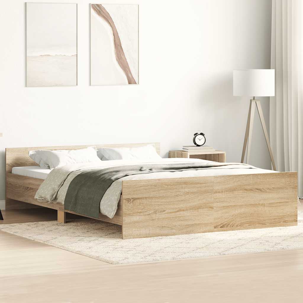 Sengeramme med hode- og fotgavl betonggrå 120x190 cm