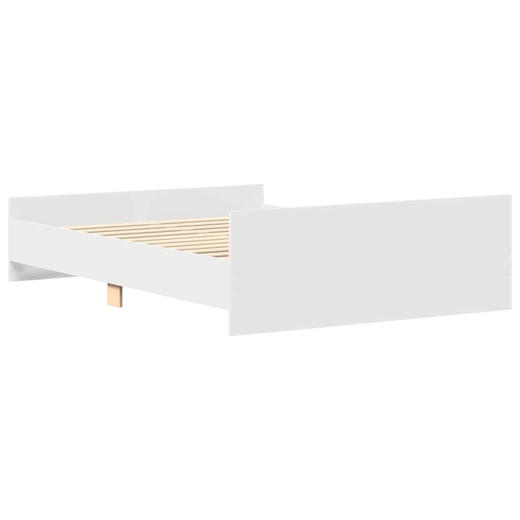 Sengeramme med hode- og fotgavl hvit 135x190 cm