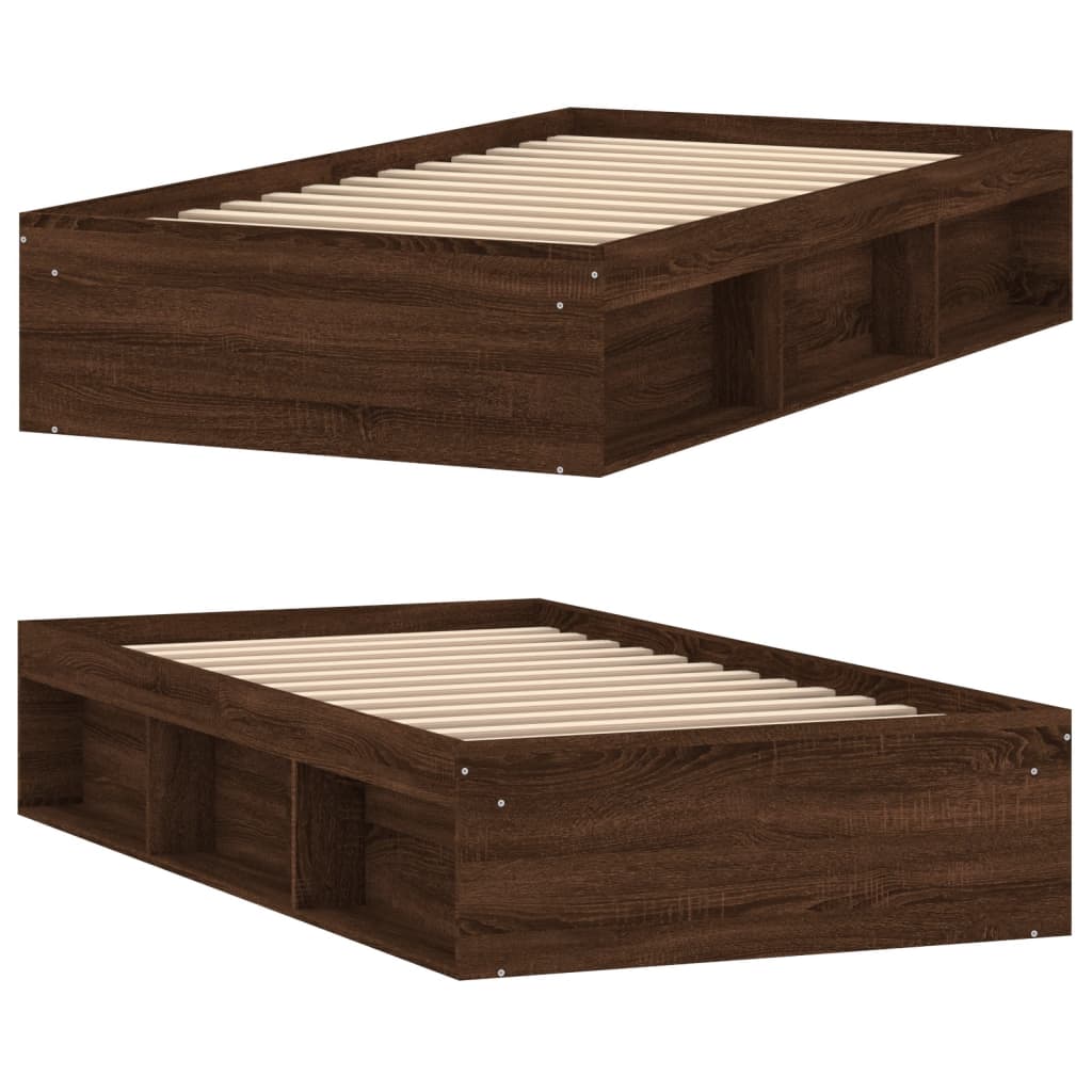 Sengeramme brun eik 100x200 cm