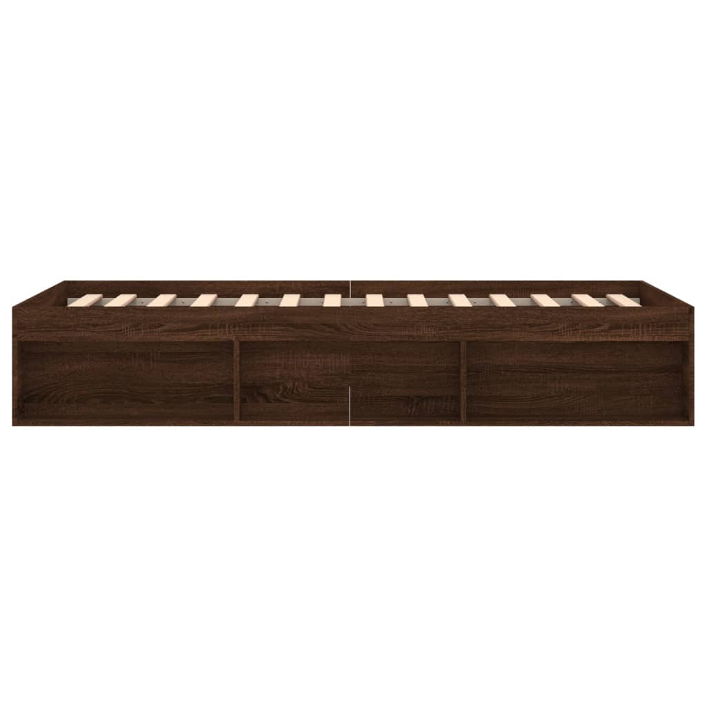 Sengeramme brun eik 90x190 cm