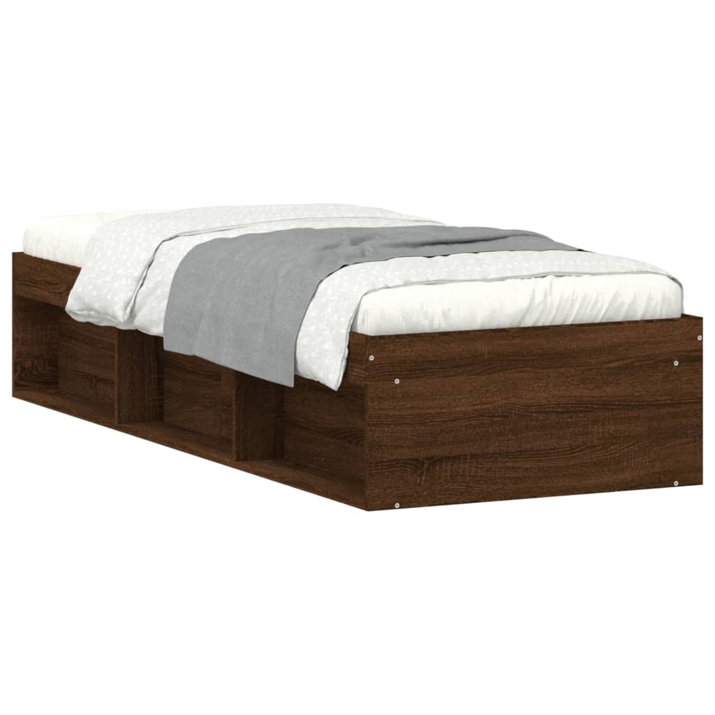 Sengeramme brun eik 75x190 cm