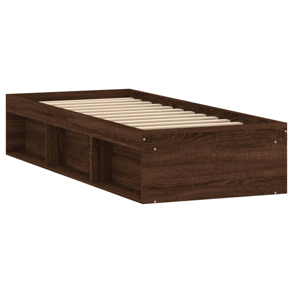 Sengeramme brun eik 75x190 cm