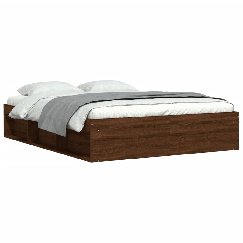 Sengeramme brun eik 140x200 cm