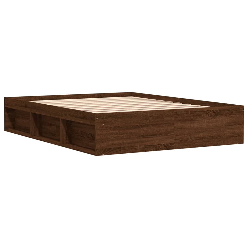 Sengeramme brun eik 140x200 cm