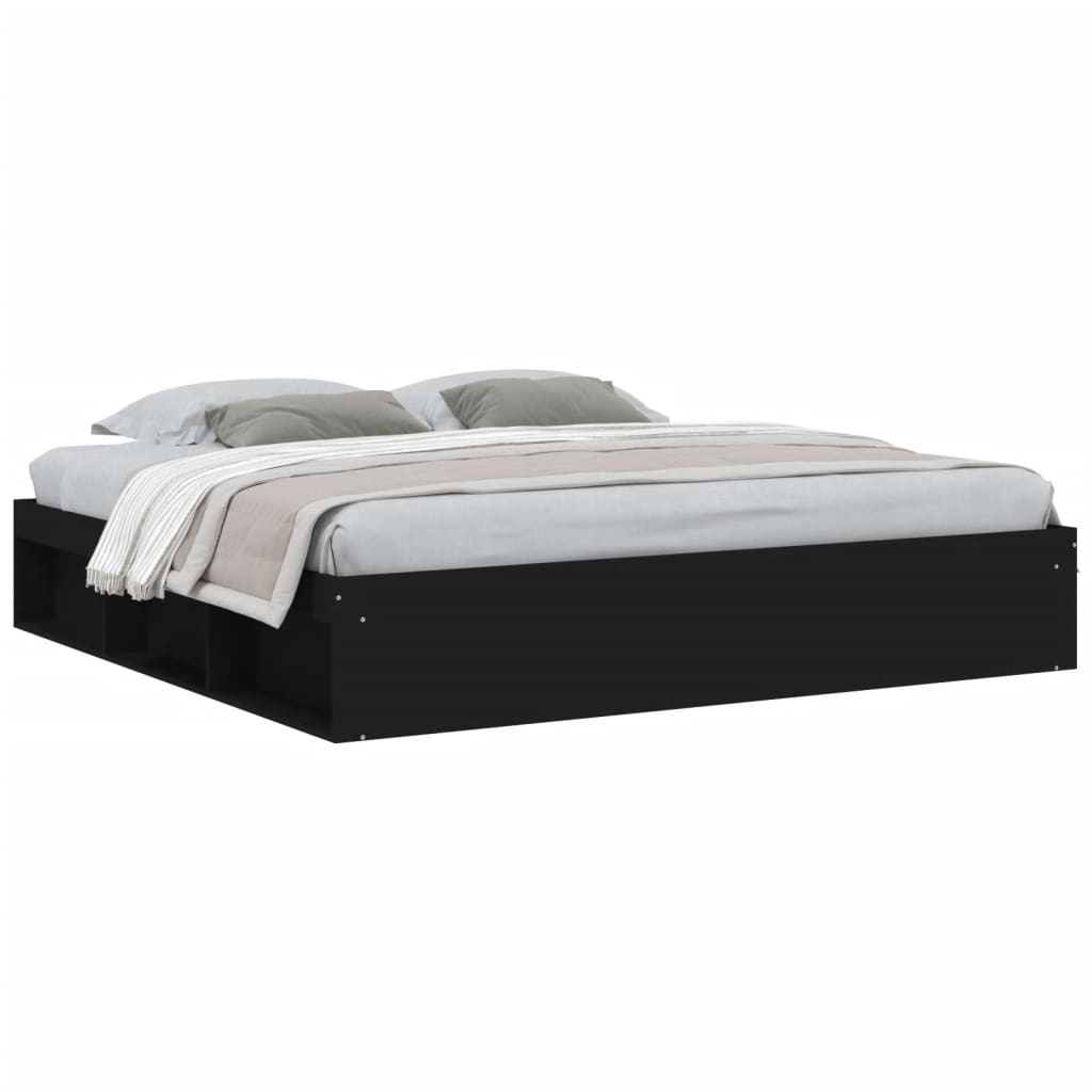 Sengeramme svart 200x200 cm