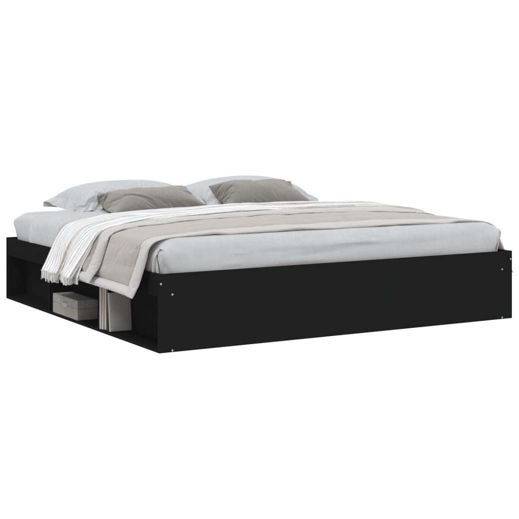 Sengeramme svart 200x200 cm
