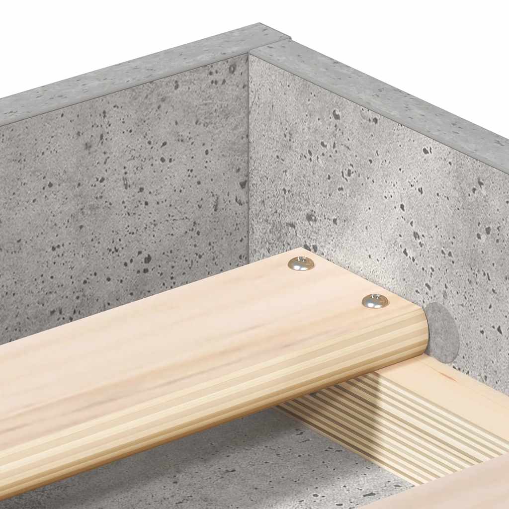 Sengeramme betonggrå 200x200 cm