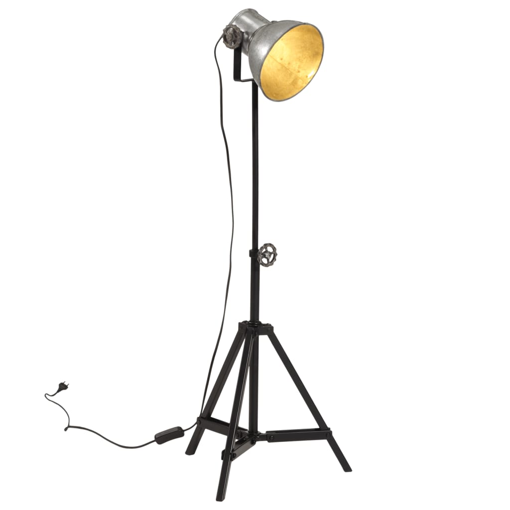 Gulvlampe 25 W vintage sølv 35x35x65/95 cm E27