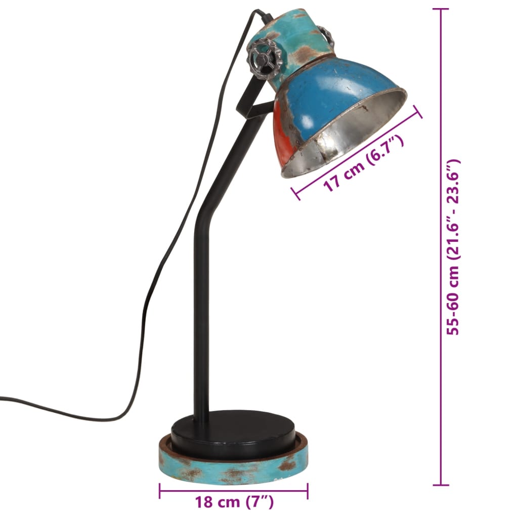 Skrivebordslampe 25 W flerfarget 18x18x60 cm E27
