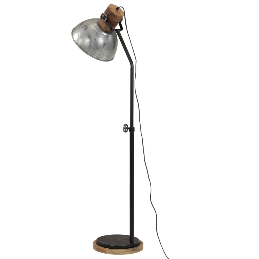 Gulvlampe 25 W vintage sølv 30x30x100-150 cm E27