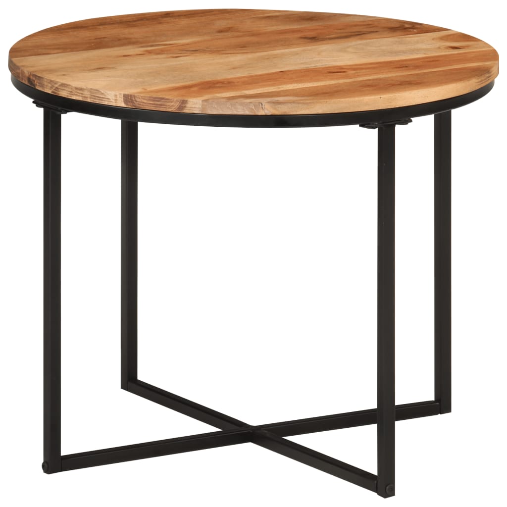 Salongbord 55x55x45 cm heltre akasie og jern
