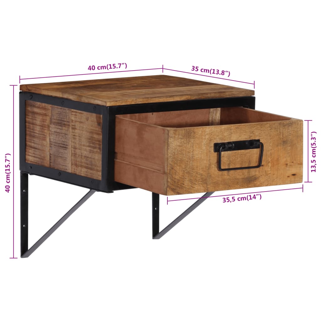 Nattbord 40x35x40 cm heltre mango