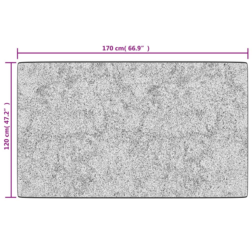 Teppe vaskbart svart og hvit 120x170 cm