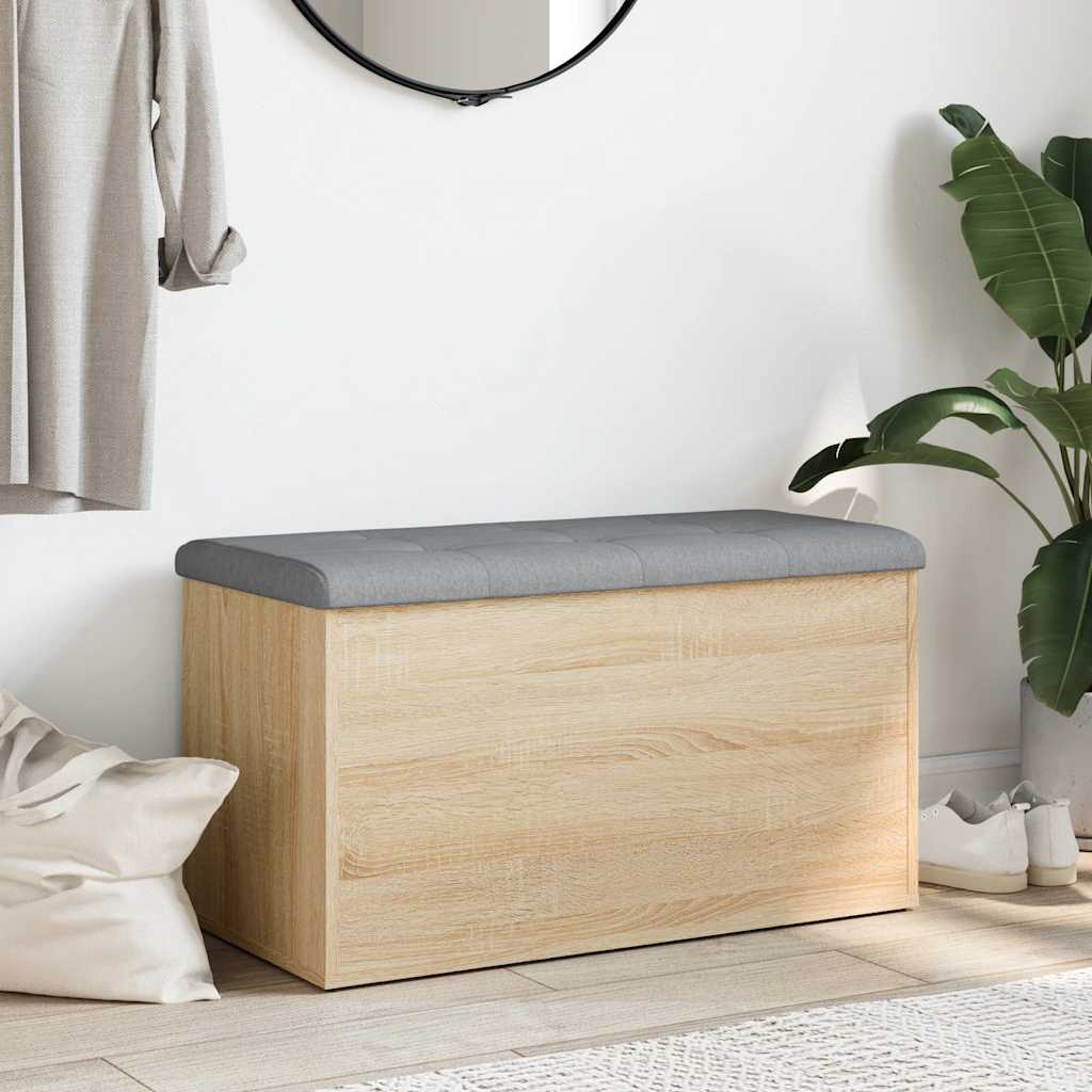 Oppbevaringsbenk Sonoma eik 82x42x45 cm konstruert tre