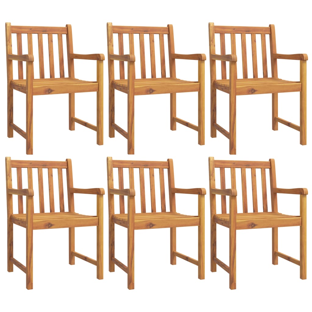Hagestoler 6 stk 56x55,5x90 cm heltre akasie