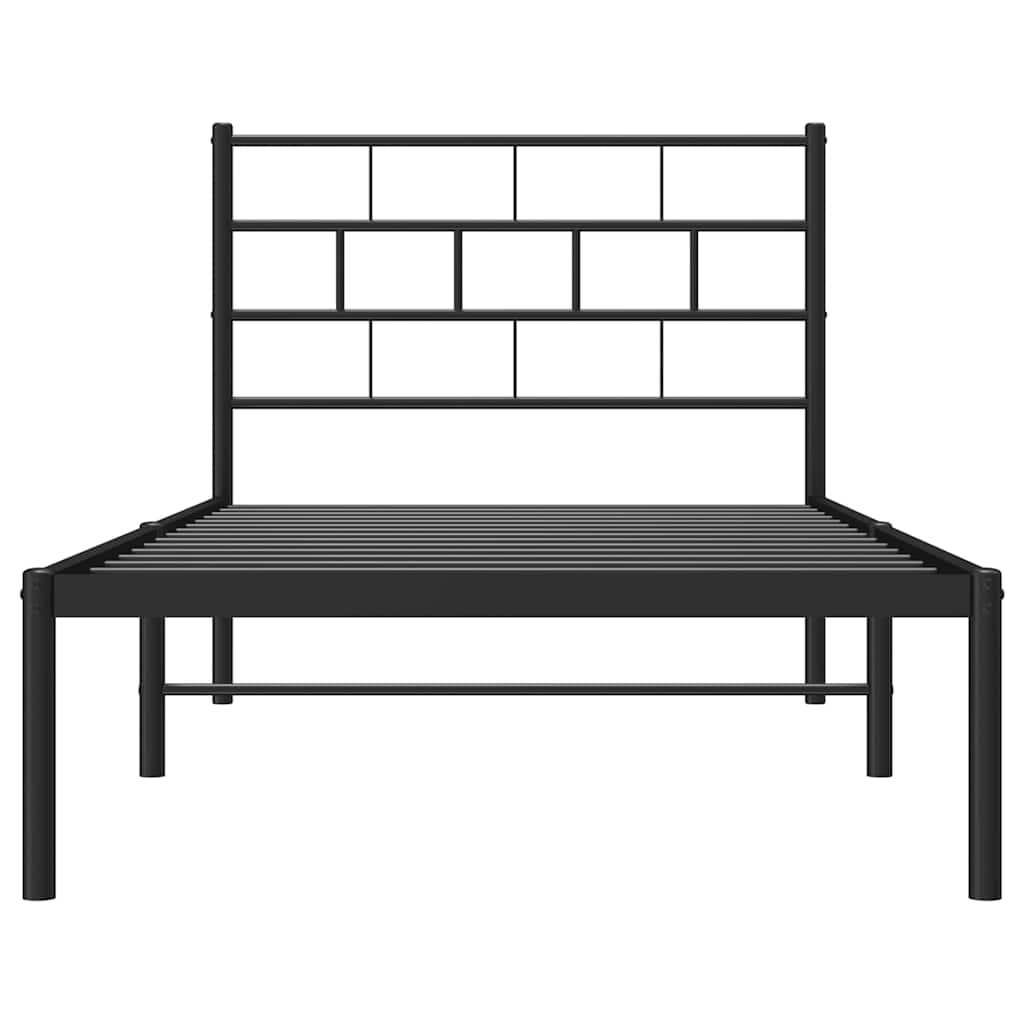 Sengeramme i metall med hodegavl svart 100x200 cm