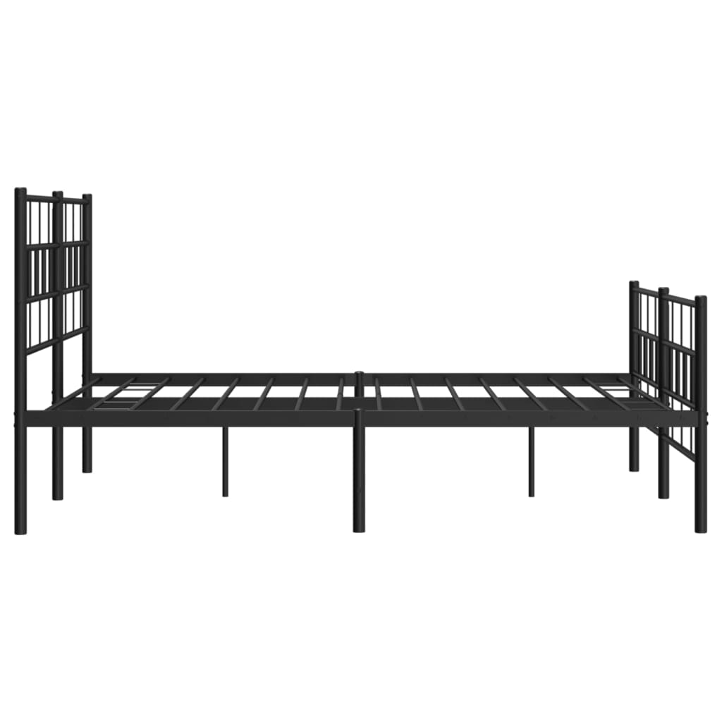 Sengeramme i metall med hode- og fotgavl svart 140x190 cm vidaXL