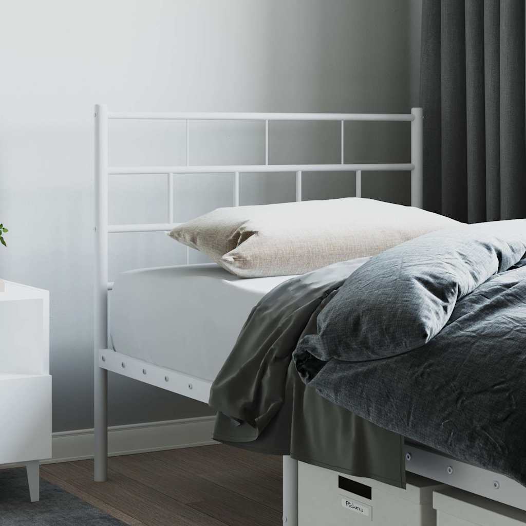 Utskiftbar sengegavl i metall hvit 107 cm