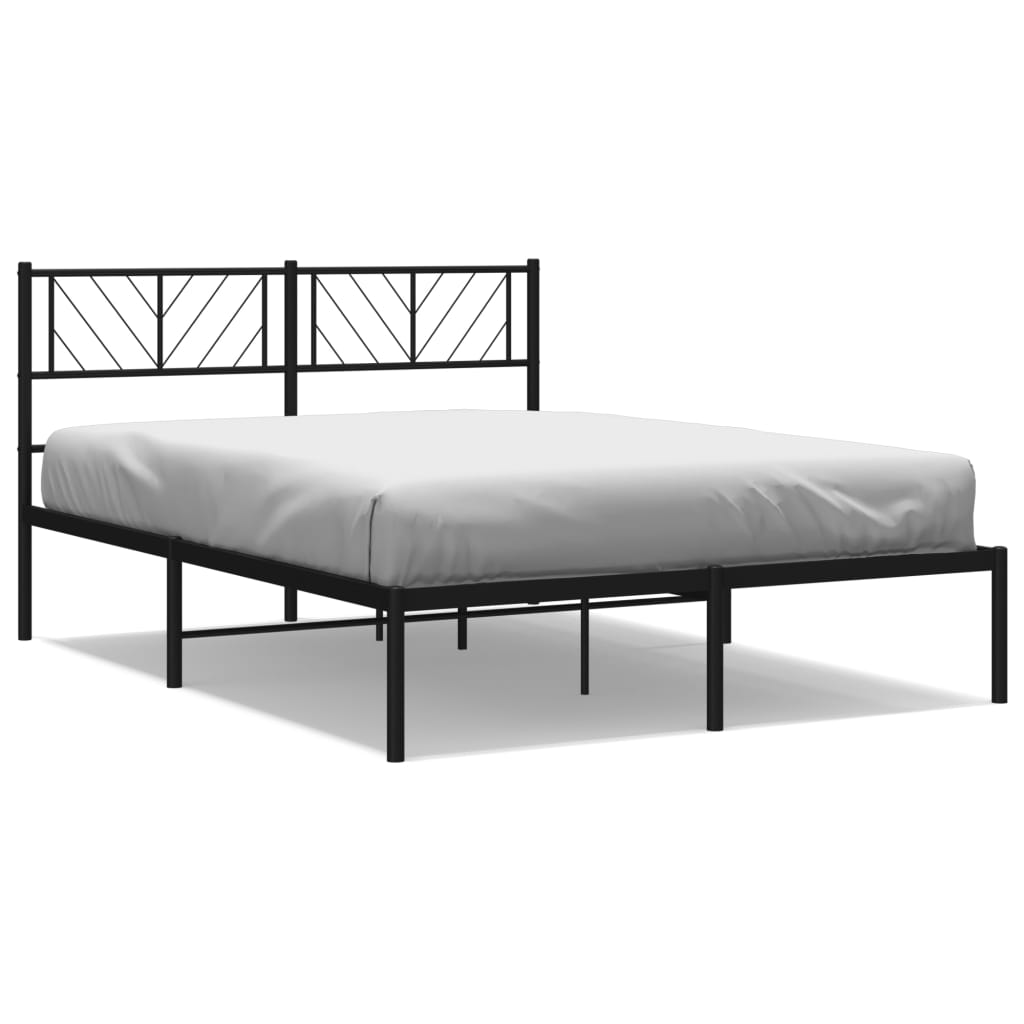 Sengeramme i metall med hodegavl svart 120x190 cm vidaXL