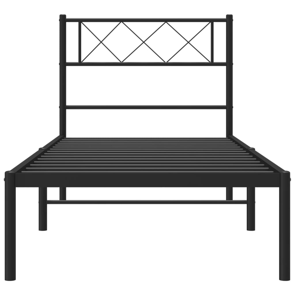 Sengeramme i metall med hodegavl svart 107x203 cm