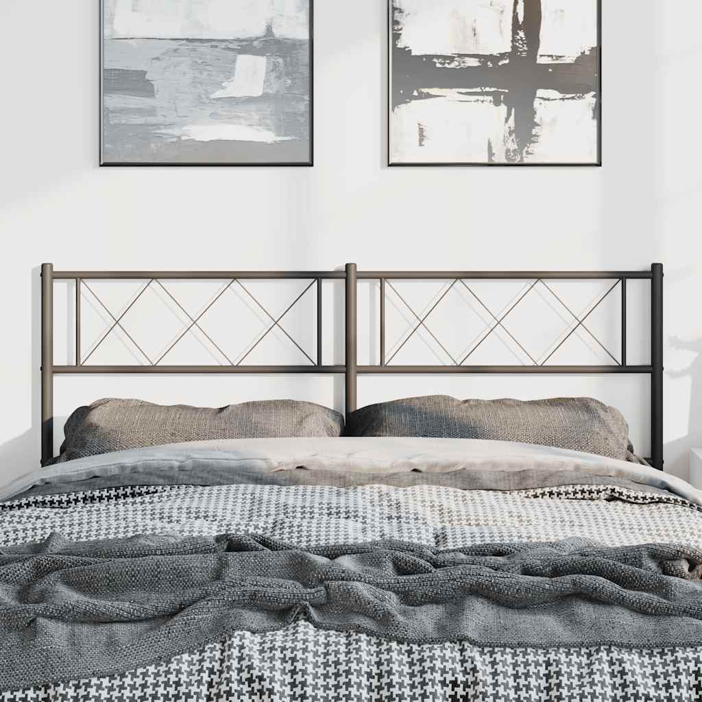 Utskiftbar sengegavl i metall svart 135 cm vidaXL