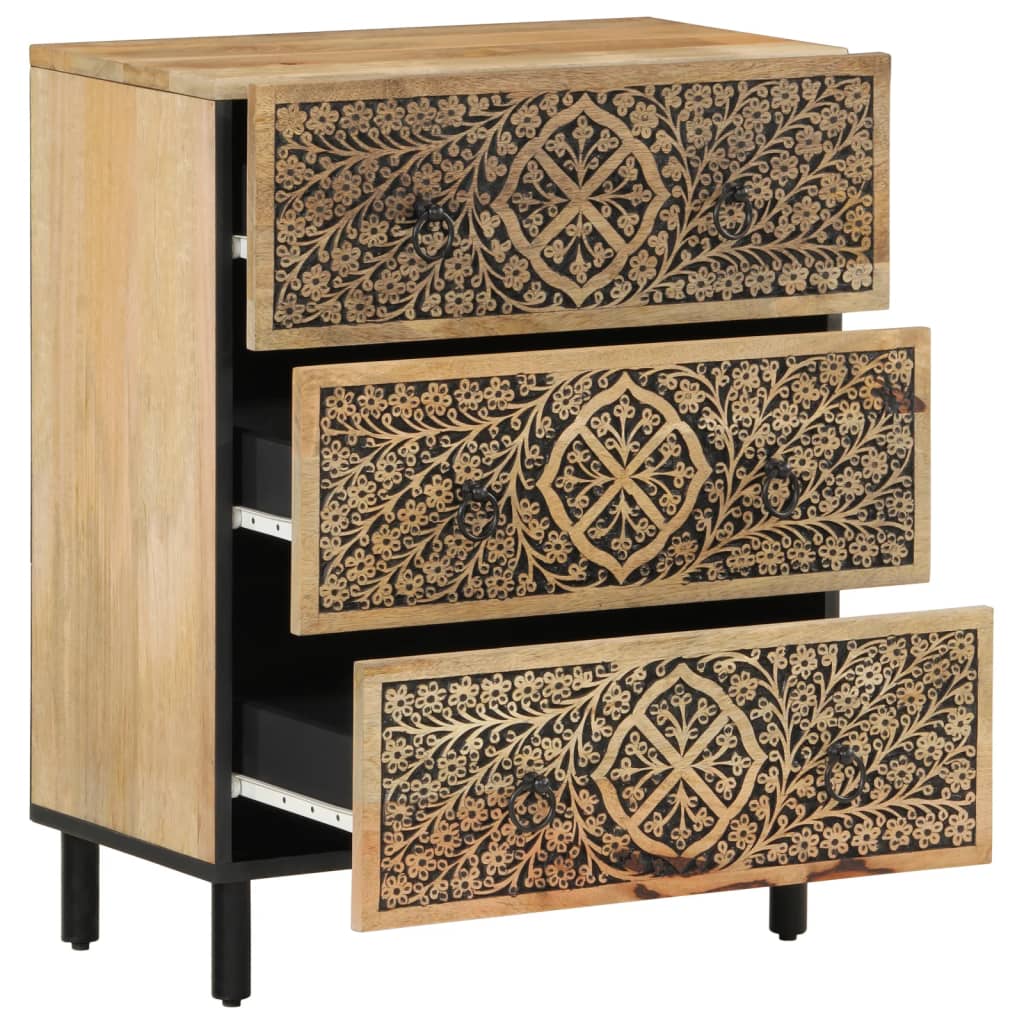 Sideskap 2 stk 60x33x75 cm heltre mango
