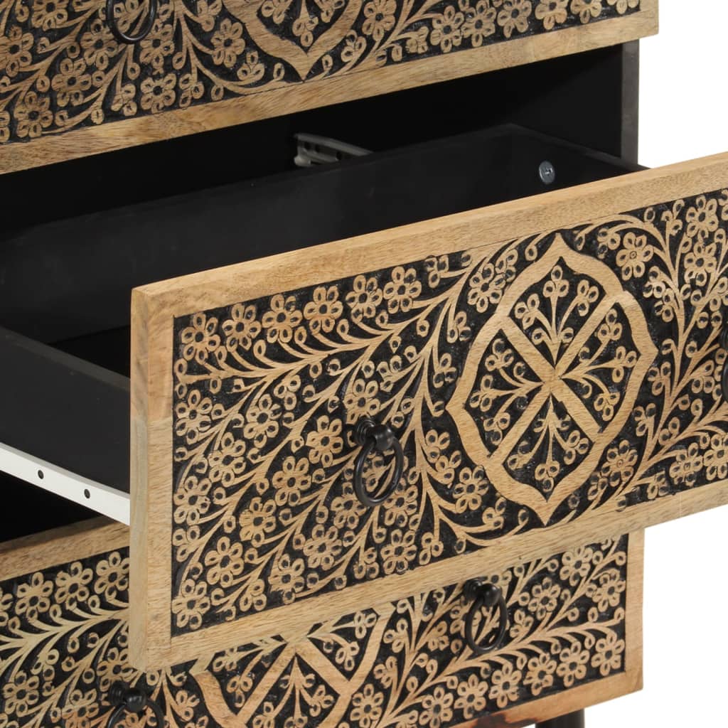 Sideskap 3 stk 60x33x75 cm heltre mango