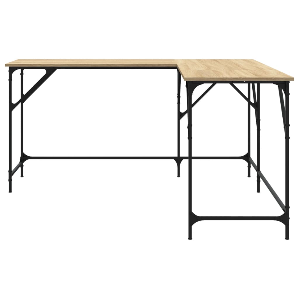 Skrivebord sonoma eik 149x149x75 cm konstruert tre