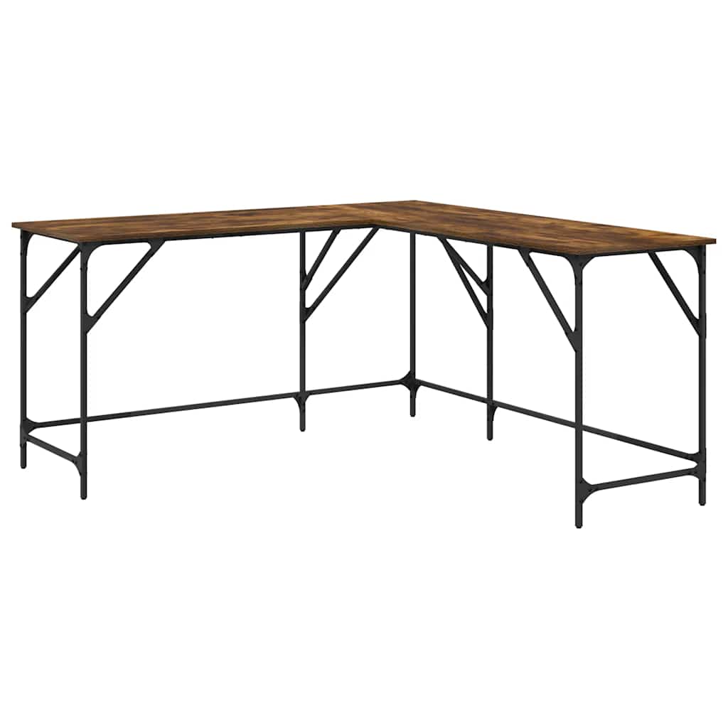 Skrivebord røkt eik 149x149x75 cm konstruert tre