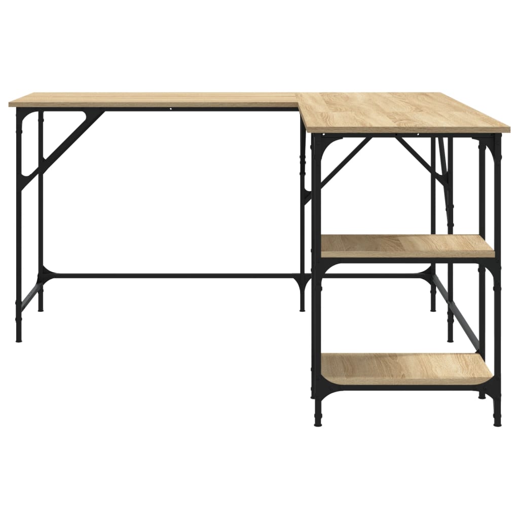 Skrivebord sonoma eik 139x139x75 cm konstruert tre