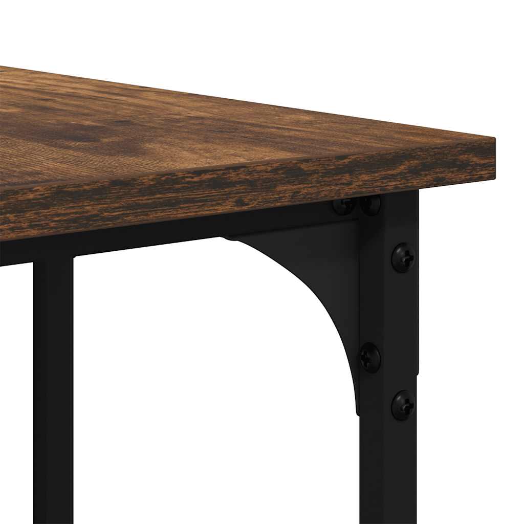 Skrivebord røkt eik 139x139x75 cm konstruert tre vidaXL