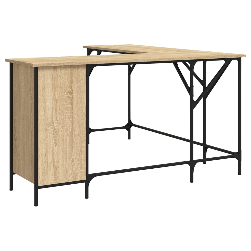 Skrivebord sonoma eik 141x141x75 cm konstruert tre