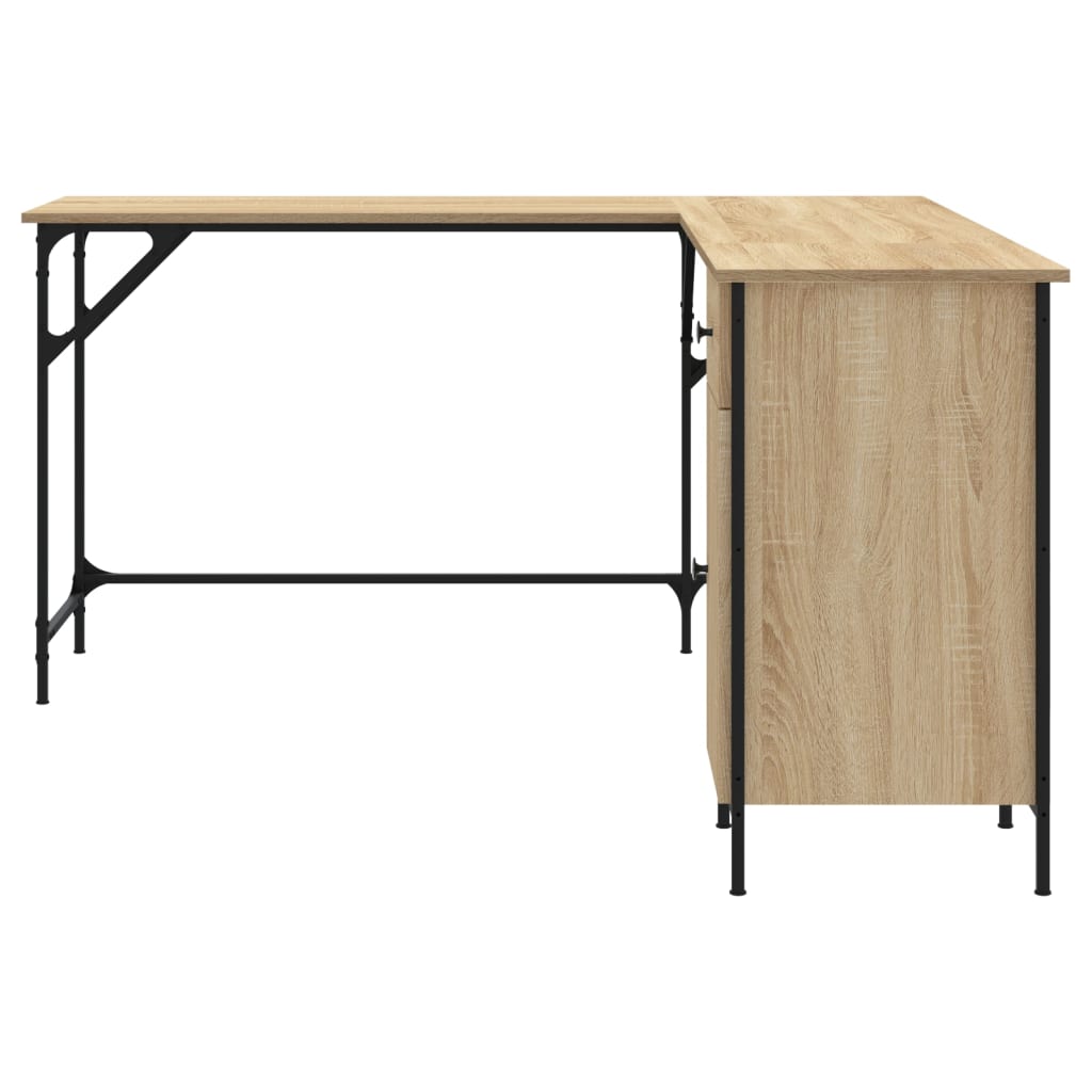 Skrivebord sonoma eik 141x141x75 cm konstruert tre