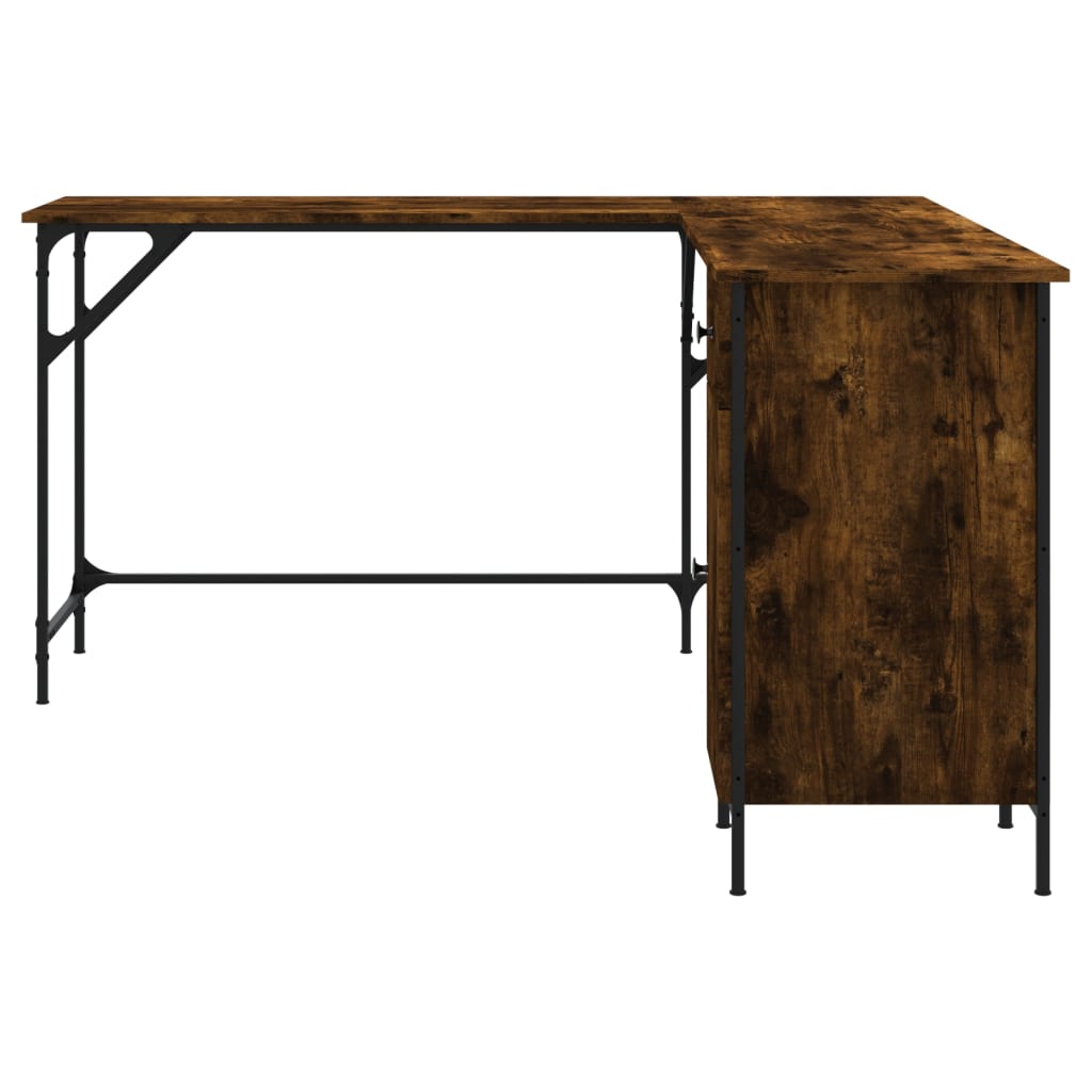 Skrivebord røkt eik 141x141x75 cm konstruert tre
