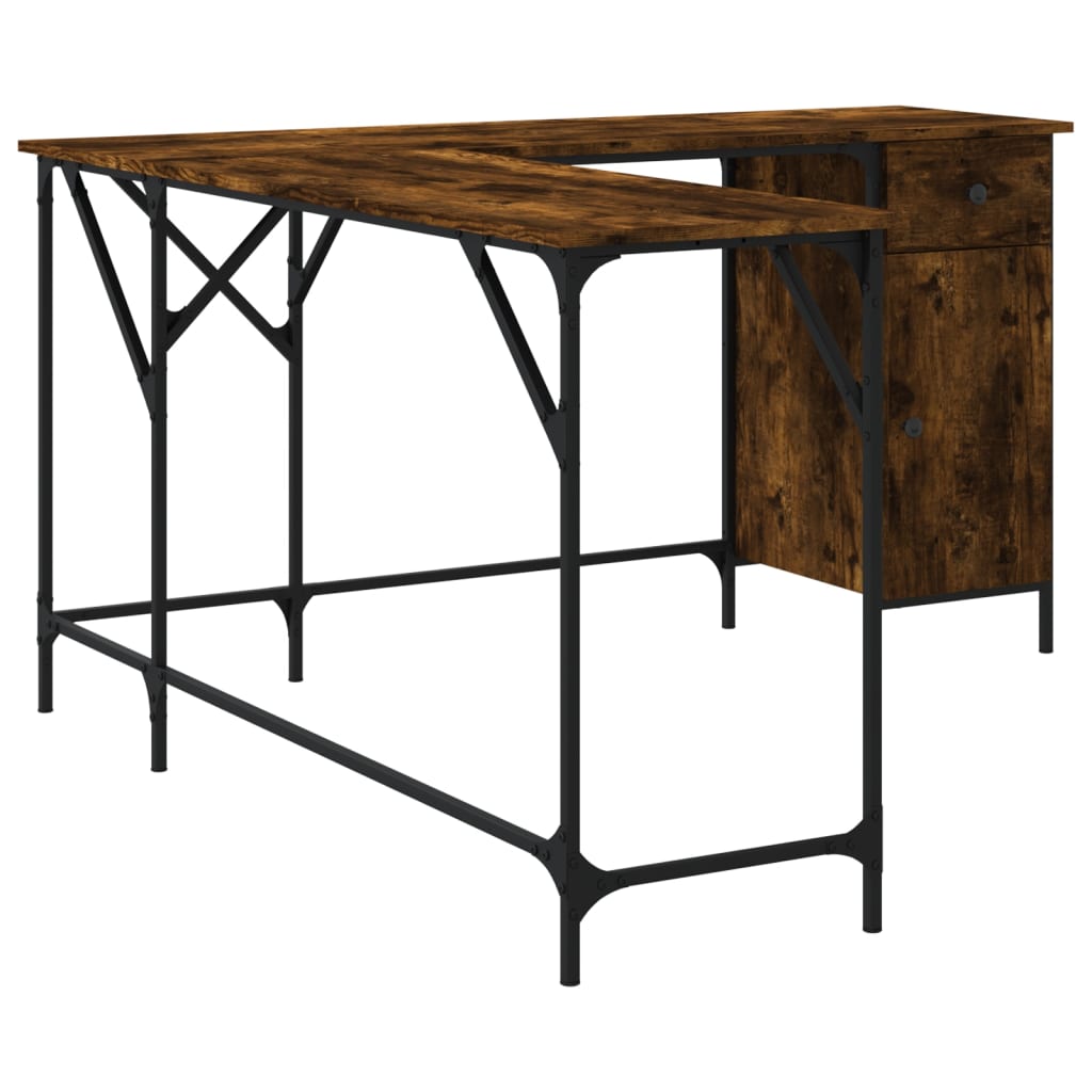Skrivebord røkt eik 141x141x75 cm konstruert tre