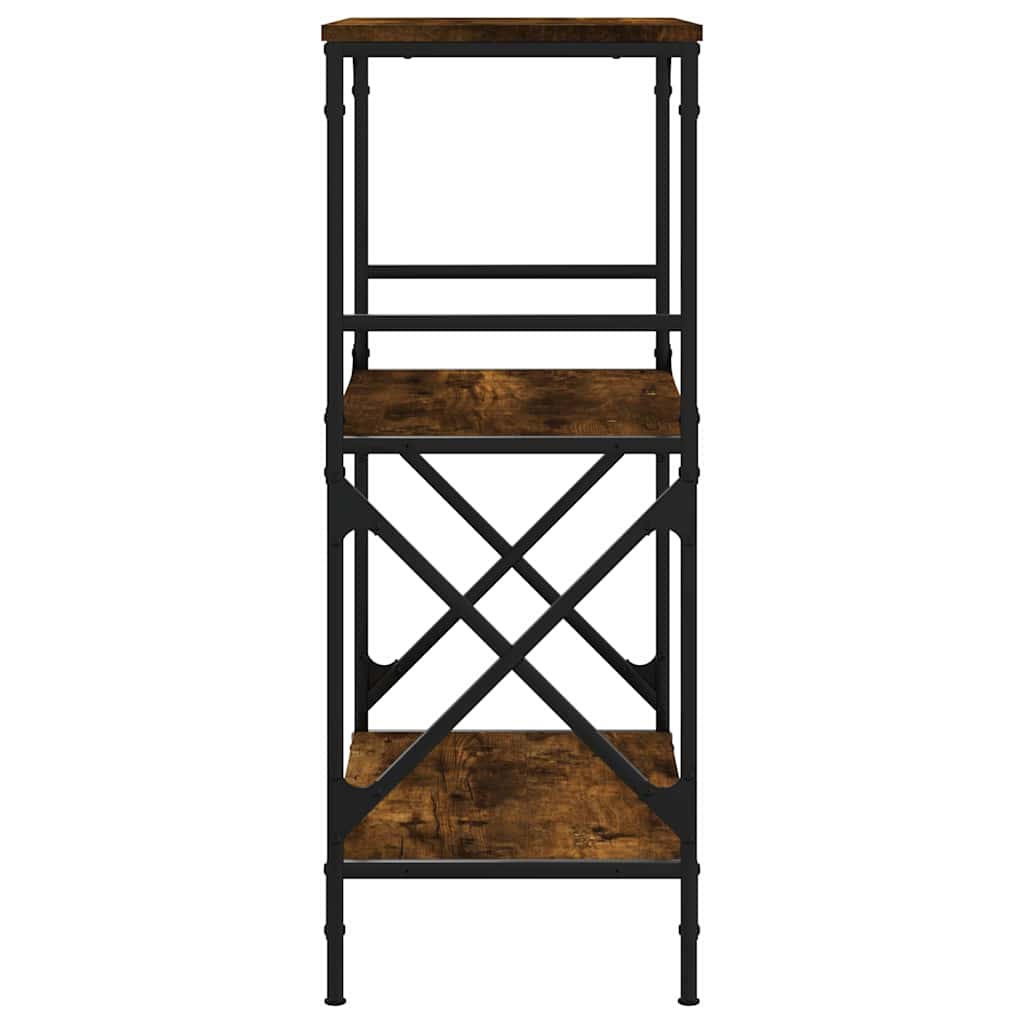 Bokhylle 3 etasjer røkt eik 59x35x90,5 cm konstruert tre