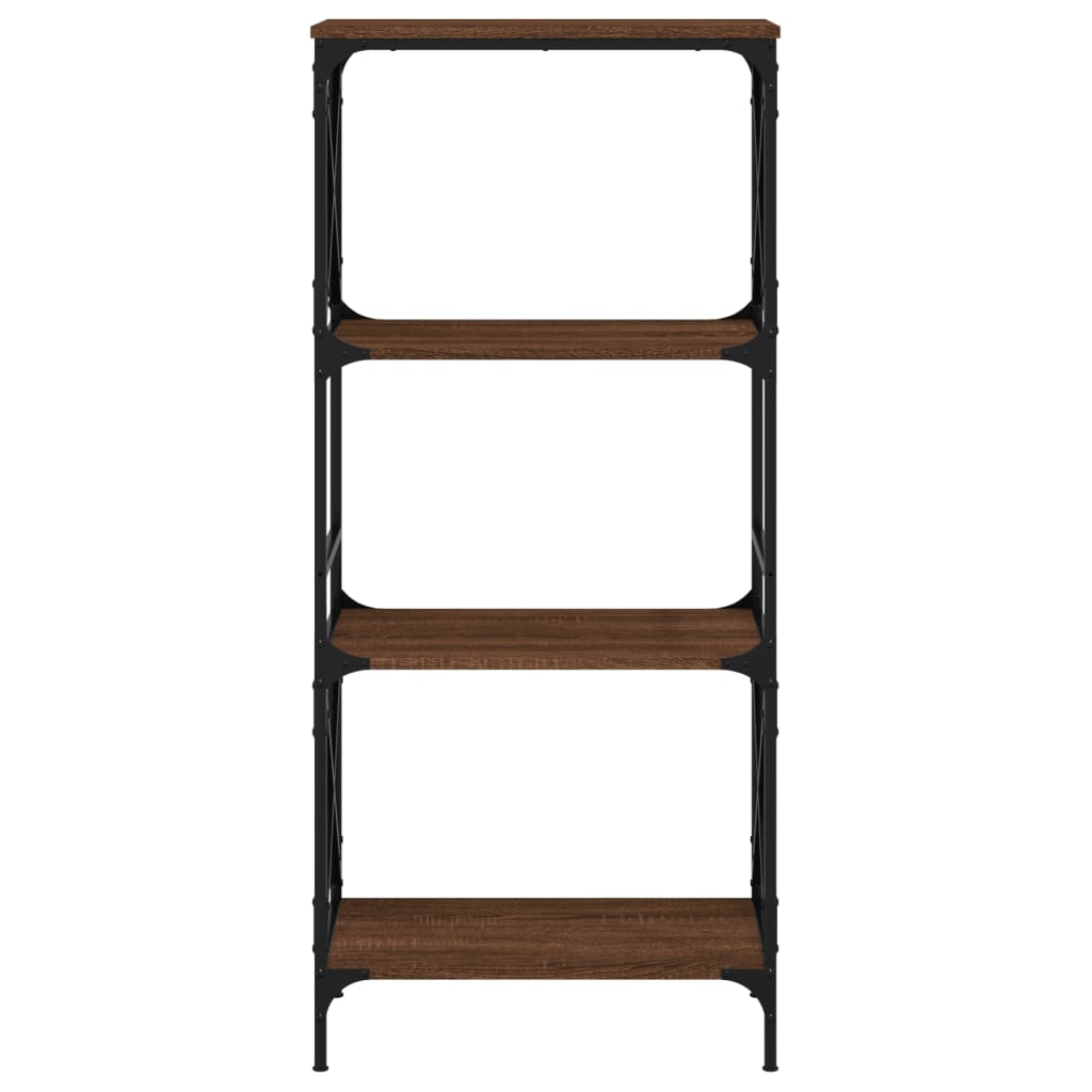 Bokhylle 4 etasjer brun eik 59x35x132 cm konstruert tre