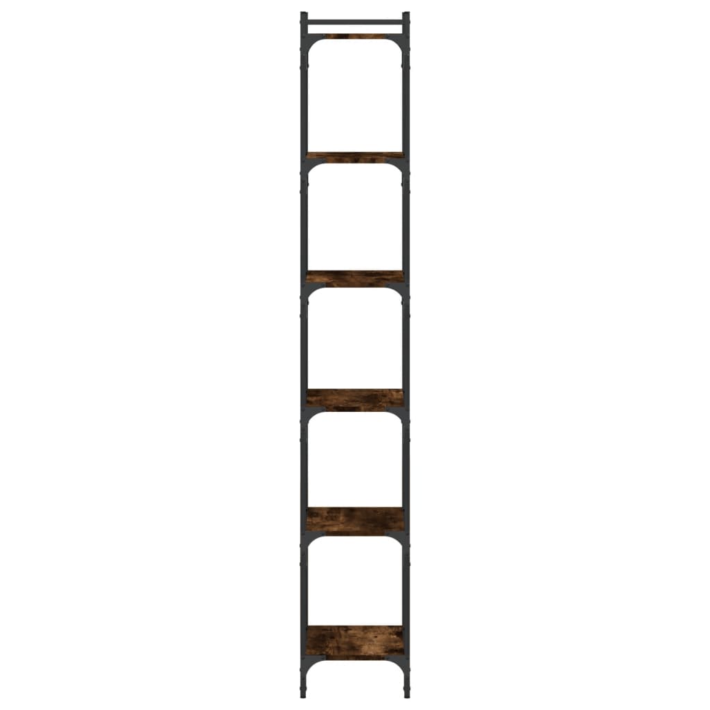 Bokhylle 6 etasjer røkt eik 40x30x188 cm konstruert tre