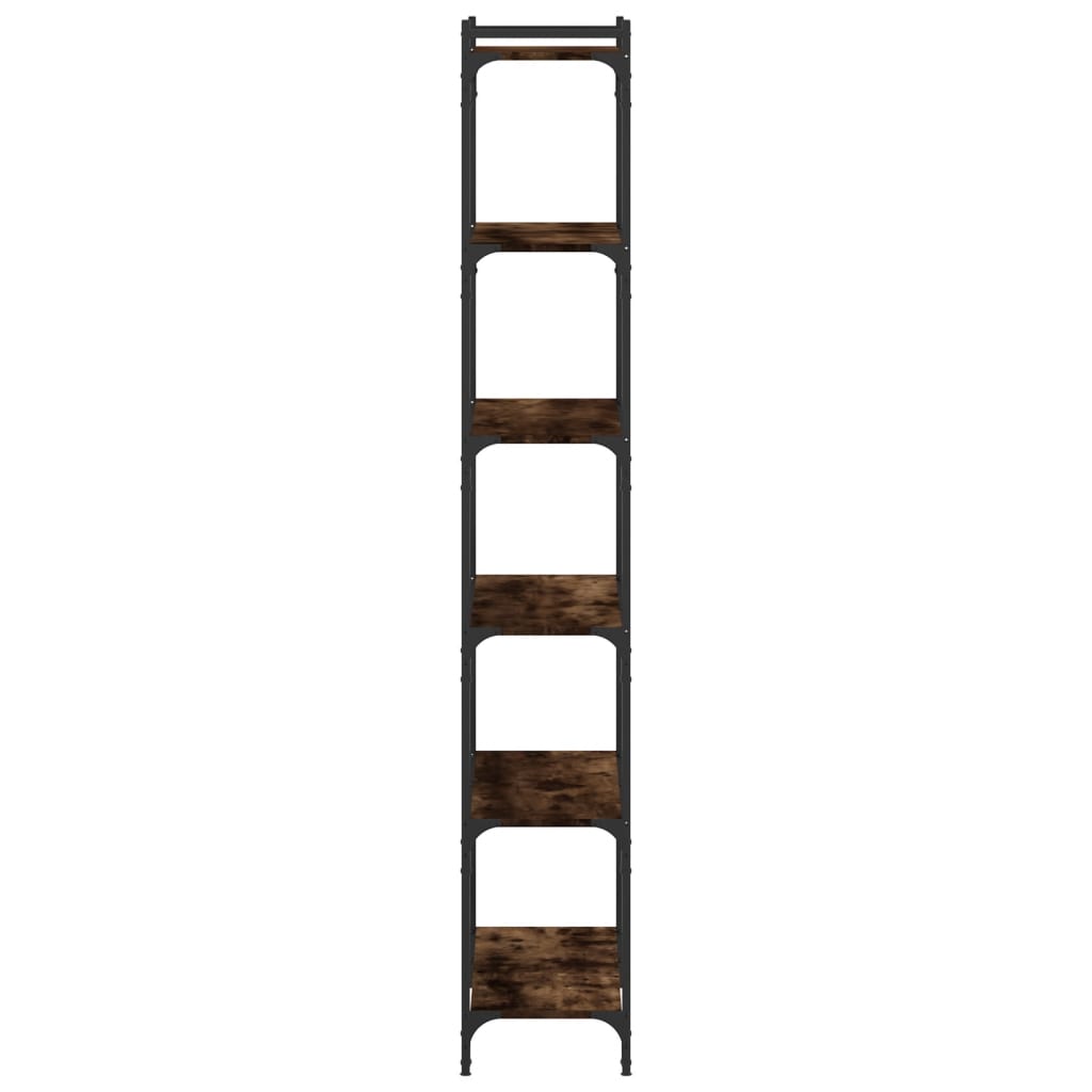Bokhylle 6 etasjer røkt eik 80x30x188 cm konstruert tre