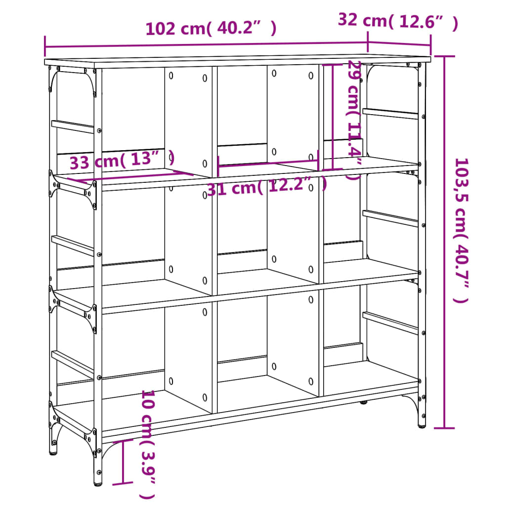 Skjenk svart 102x32x103,5 cm konstruert tre