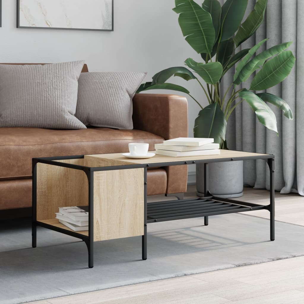 Salongbord med stativ sonoma eik 100x51x40 cm konstruert tre