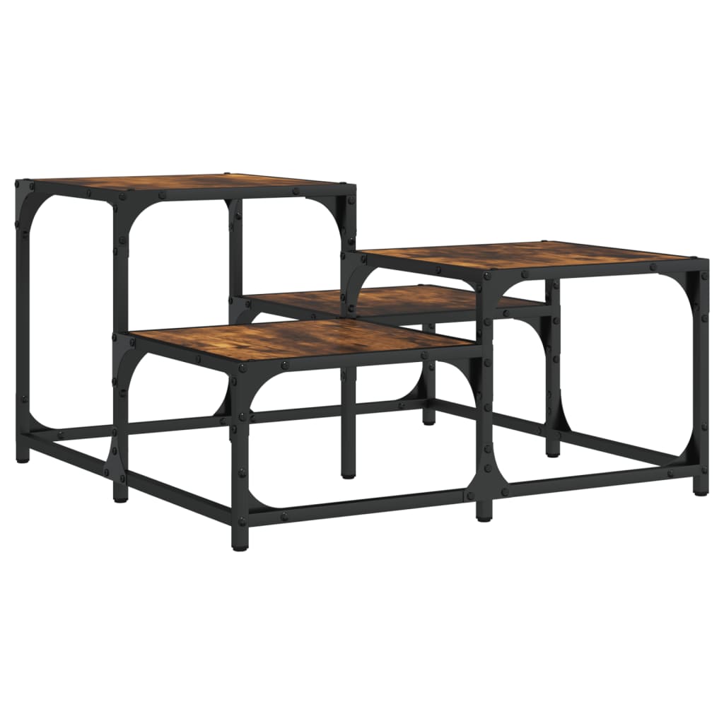 Salongbord røkt eik 68x68x40 cm konstruert tre