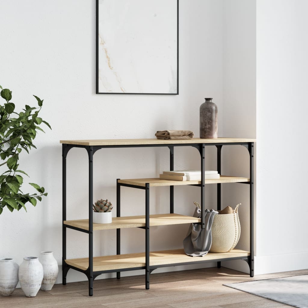 Konsollbord med hyller sonoma eik 100x35x75 cm