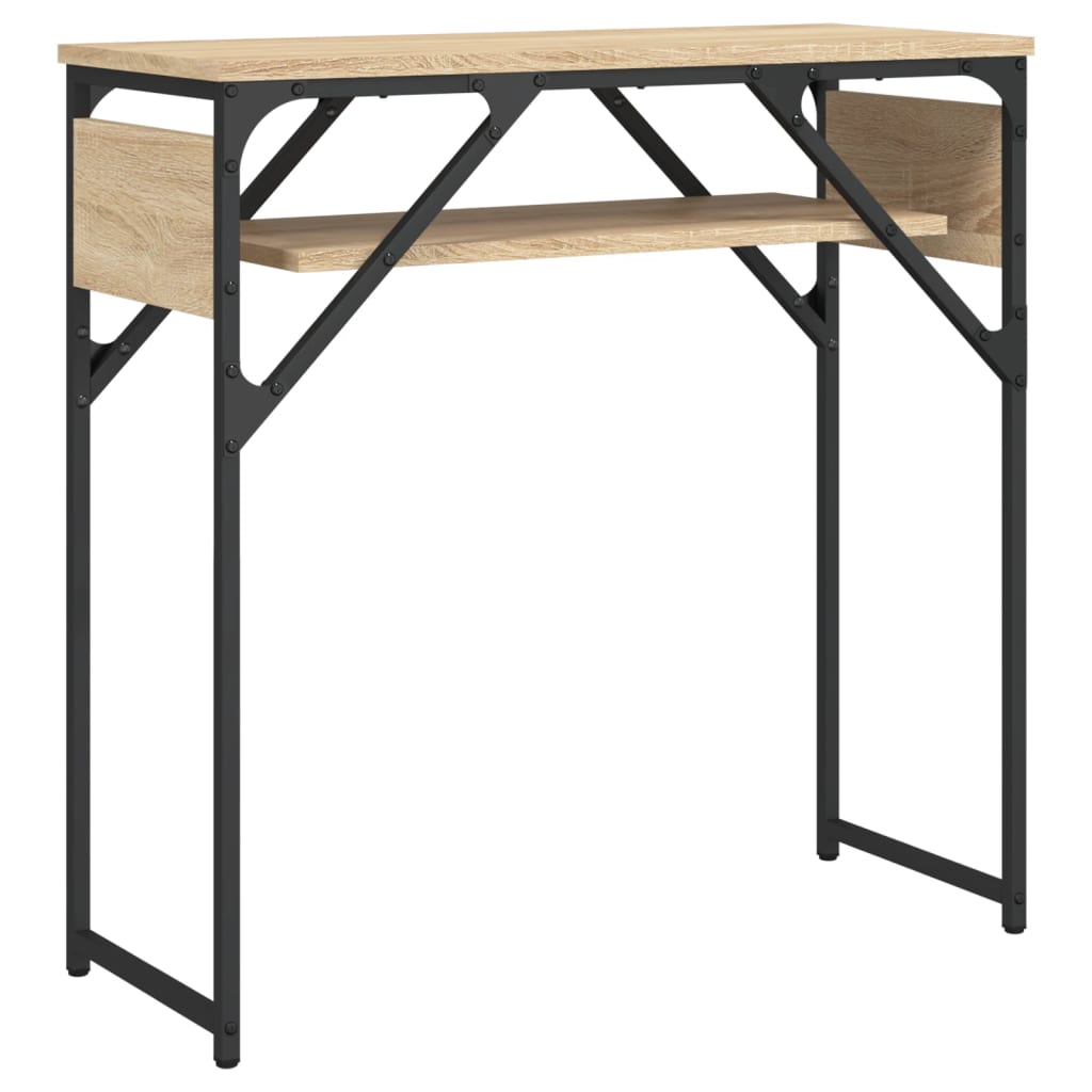 Konsollbord med hylle sonoma eik 75x30x75 cm konstruert tre